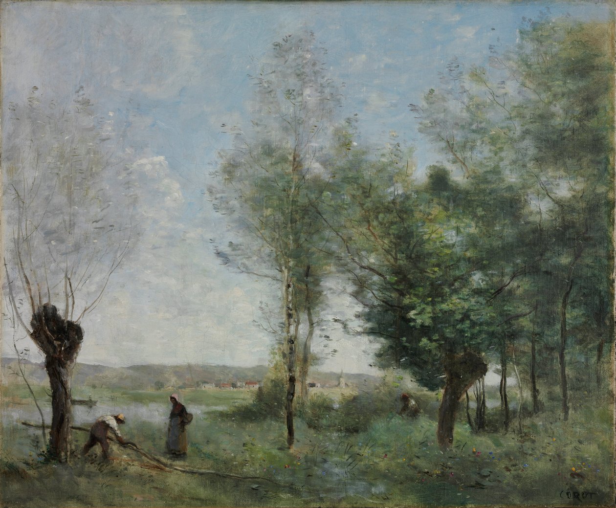 Pamięć Coubron - Obraz Jean Baptiste Camille Corot (1796-1875) - 1872 - Olej na płótnie - 46x55,3 - Muzeum Szepmuveszeti, Budapeszt autorstwa Jean Baptiste Camille Corot