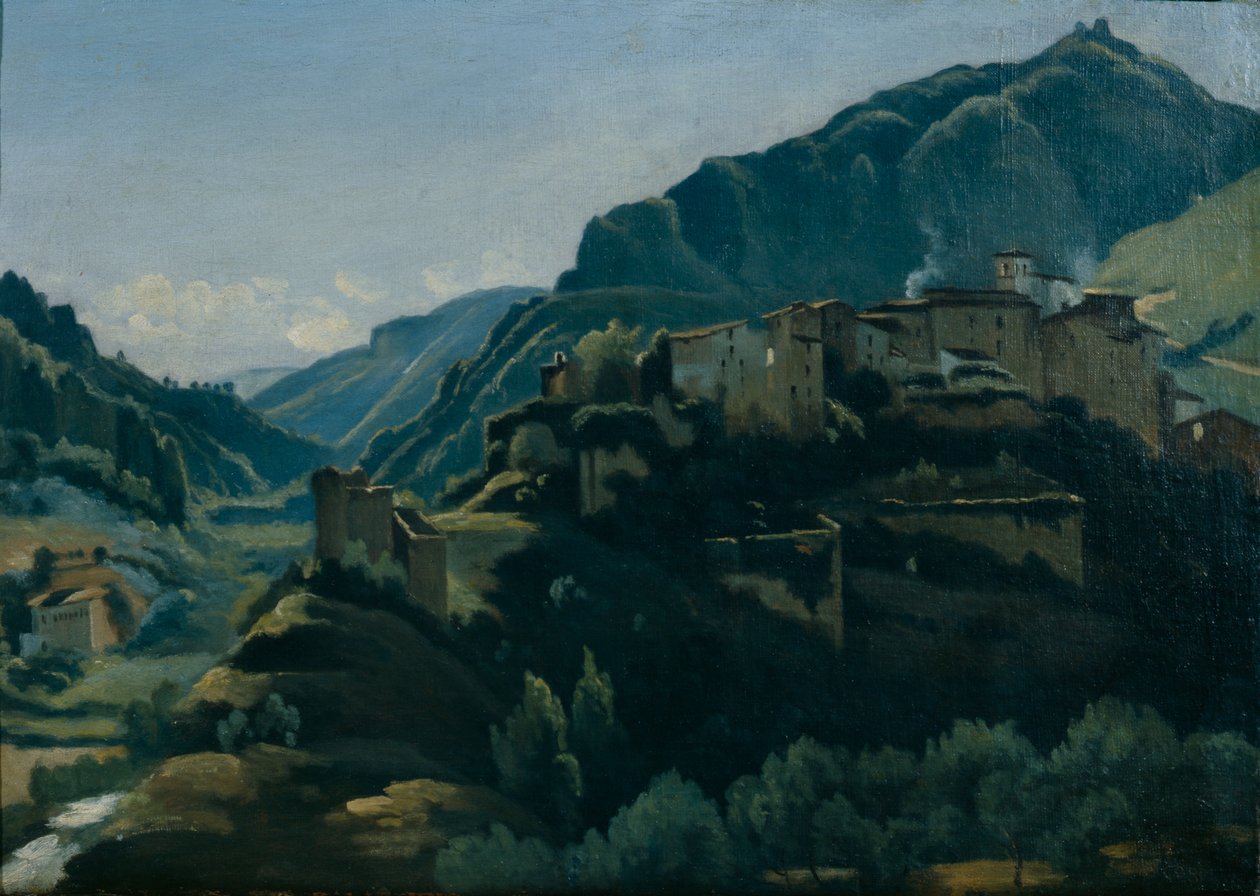 Wioska Meridionale (olej na płótnie) autorstwa Jean Baptiste Camille Corot