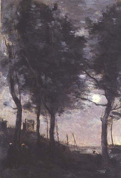 Światło księżyca nad morzem autorstwa Jean Baptiste Camille Corot