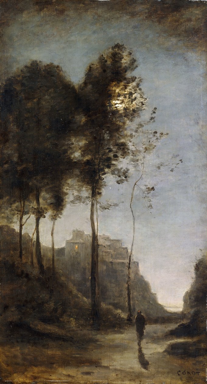 Światło księżyca na skraju Zatoki, ok. 1855-60 autorstwa Jean Baptiste Camille Corot