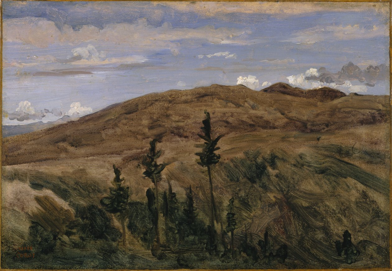 Góry w Owernii, 1841-42 (olej na papierze naklejony na płótno) autorstwa Jean Baptiste Camille Corot