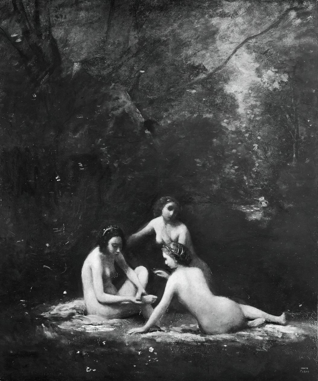 Nimfy wychodzące z kąpieli, 1843. autorstwa Jean Baptiste Camille Corot