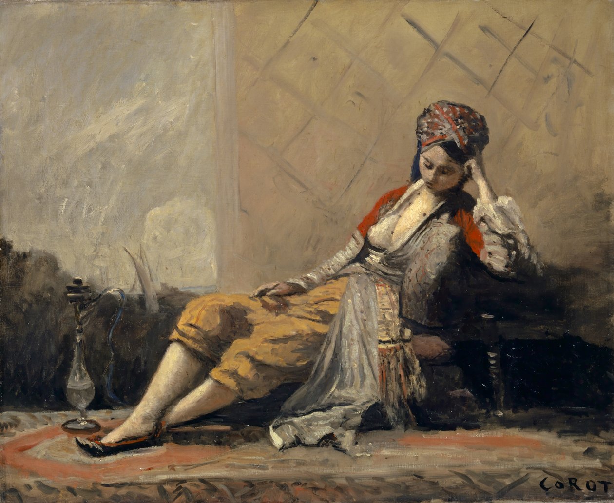Odaliska, 1871-73 autorstwa Jean Baptiste Camille Corot