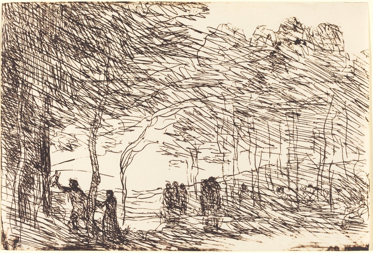Orfeusz Główny Eurydice (Orphee porywający Eurydice) autorstwa Jean Baptiste Camille Corot