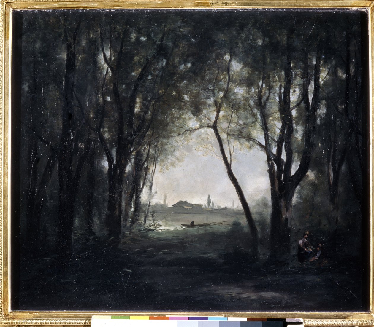 „Paysage au lac” (Pejzaż z jeziorem) Obraz Camille Corot (1796-1875) 1865-1873 Wymiary 53x65,5 cm Ermitaż, Sankt Petersburg (Sankt-Petersburg) autorstwa Jean Baptiste Camille Corot