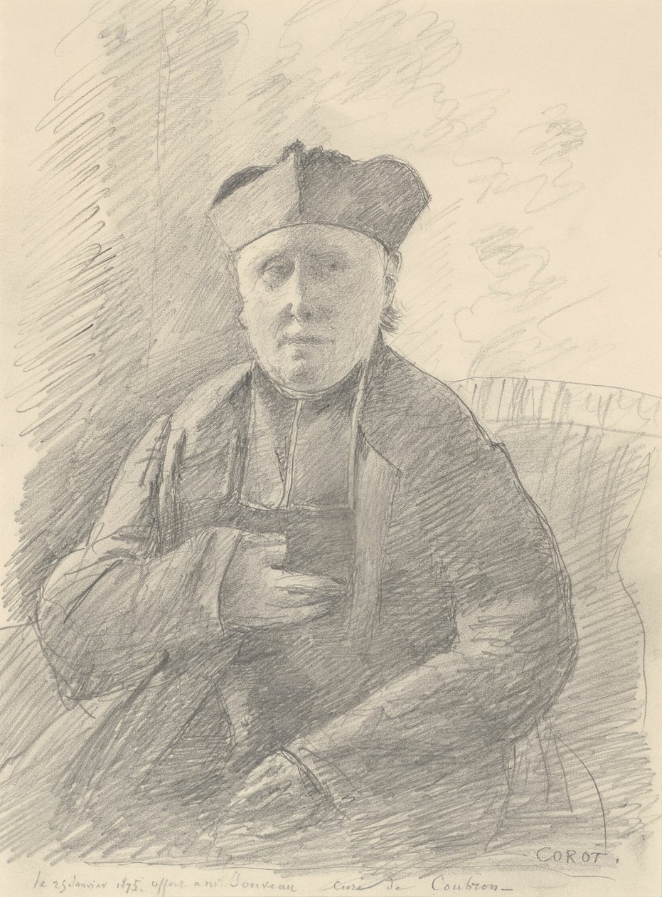 Portret Abbé Jouveau autorstwa Jean Baptiste Camille Corot