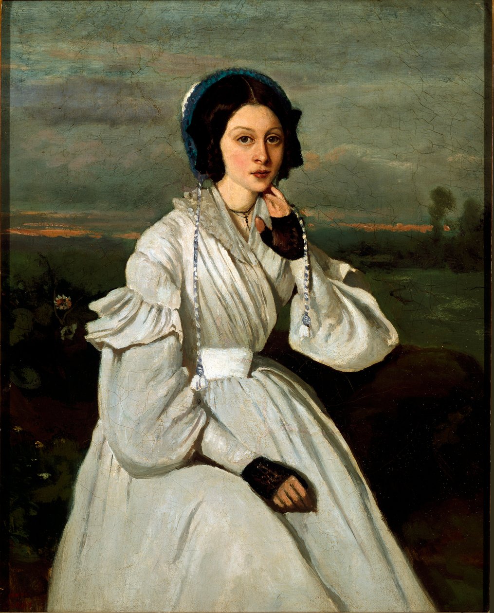 Portret Louise Claire Sennegon, przyszłej Madame Charmois. Obraz Jean Baptiste Camille Corot (1796-1875) autorstwa Jean Baptiste Camille Corot