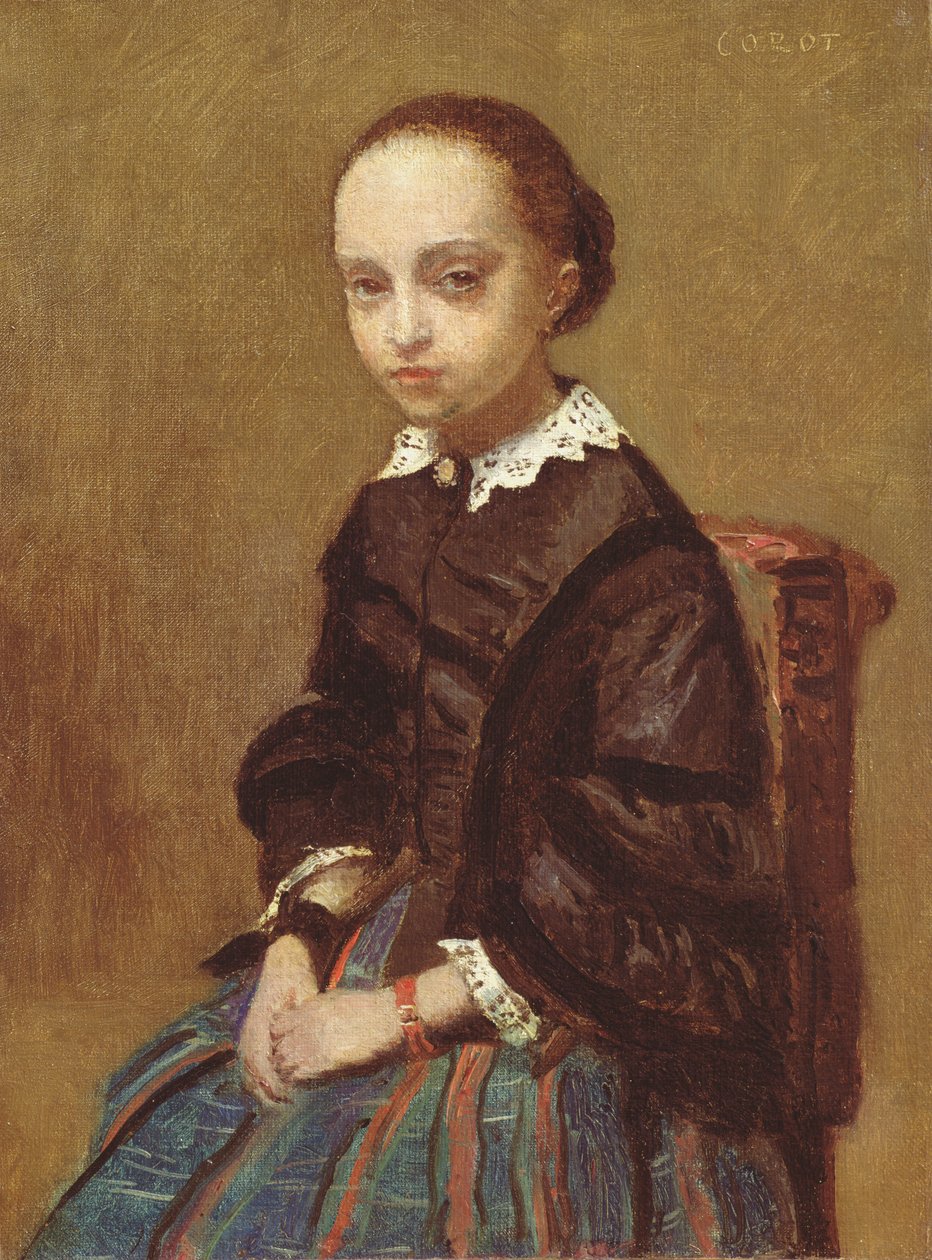 Portret dziewczynki, 1857-58 autorstwa Jean Baptiste Camille Corot