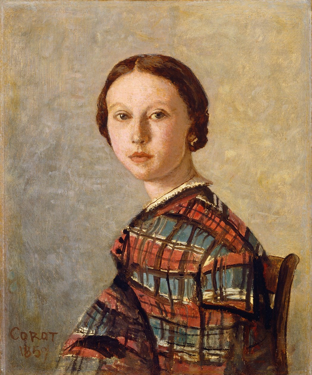 Portret młodej dziewczyny, 1850 lub 1859. autorstwa Jean Baptiste Camille Corot
