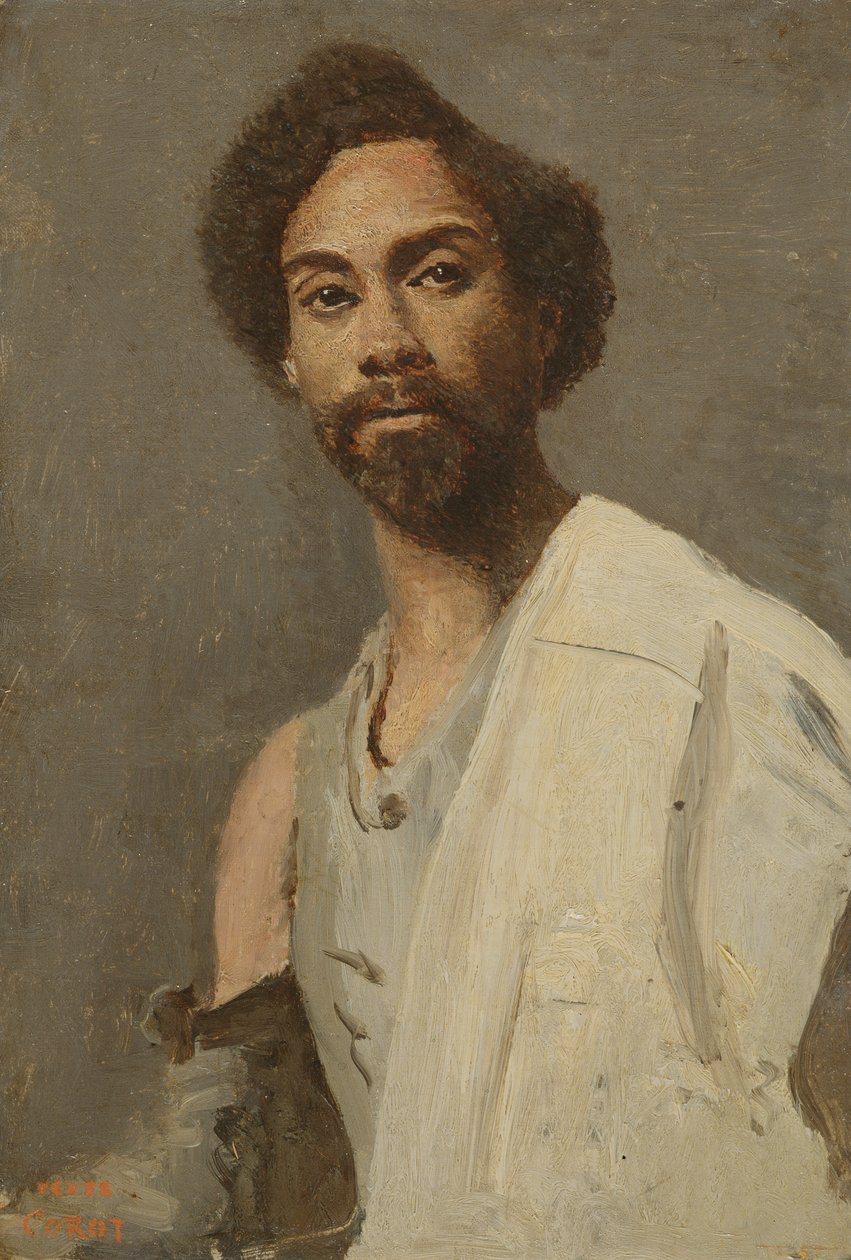 Portret mężczyzny abisyńskiego autorstwa Jean Baptiste Camille Corot