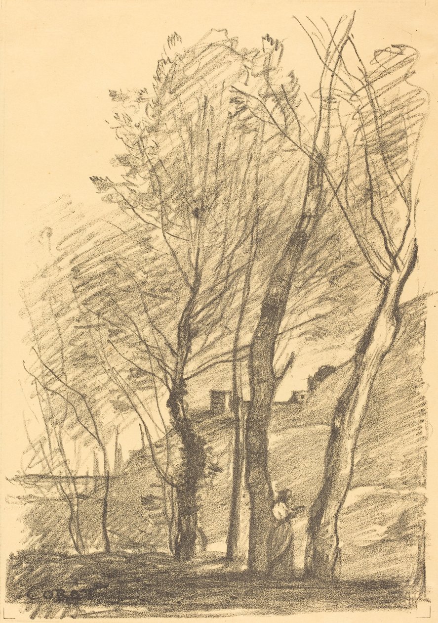 Czytanie pod drzewami La Lecture sous les arbres, 1874. autorstwa Jean Baptiste Camille Corot