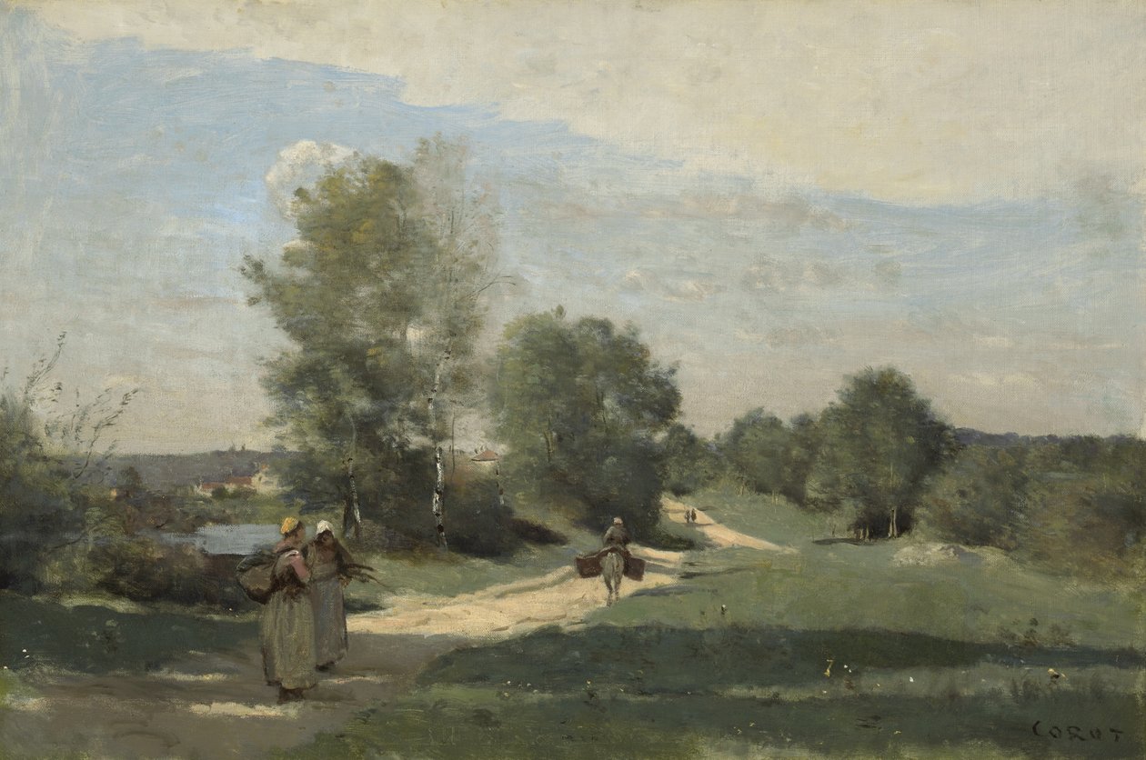 Droga nad wodą, ok. 1865?-70 autorstwa Jean Baptiste Camille Corot