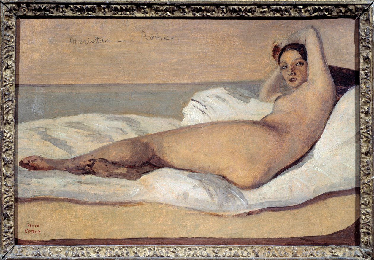 Odaliska rzymska: Marietta. Obraz Camille Corot (1796-1875) autorstwa Jean Baptiste Camille Corot