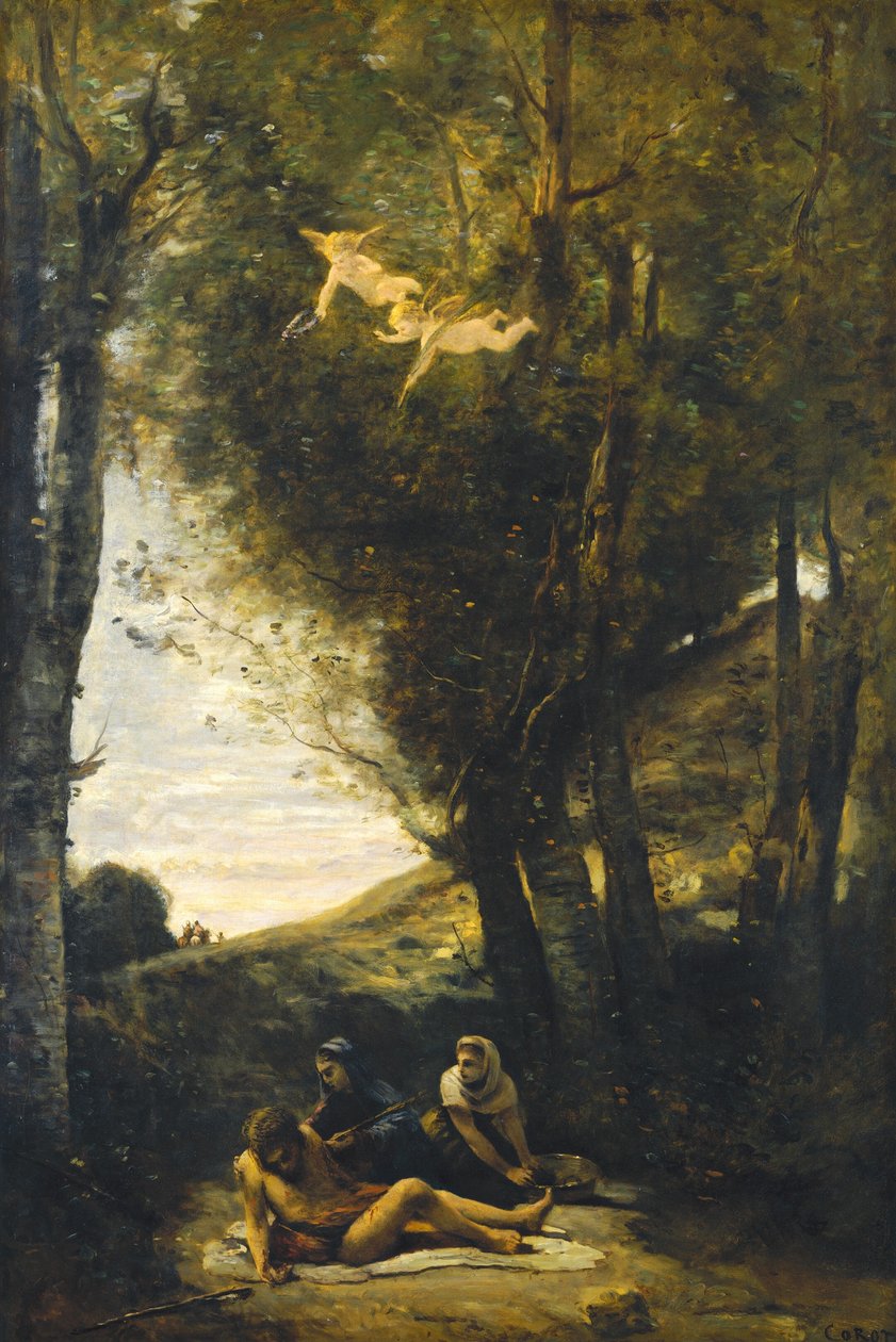 Św. Sebastian w asyście Świętych Niewiast autorstwa Jean Baptiste Camille Corot
