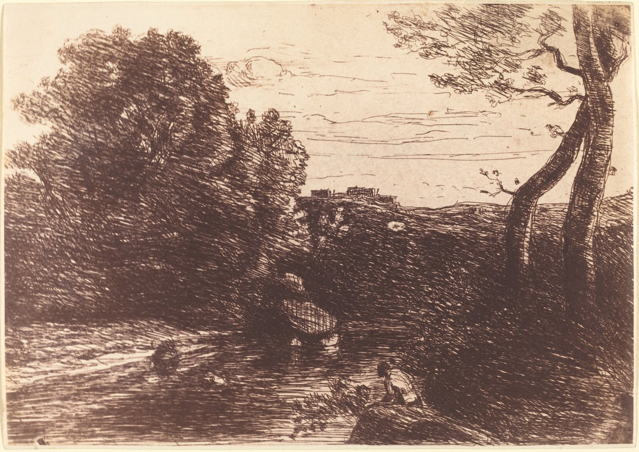 Kąpiel pasterska (Le Bain du berger) autorstwa Jean Baptiste Camille Corot