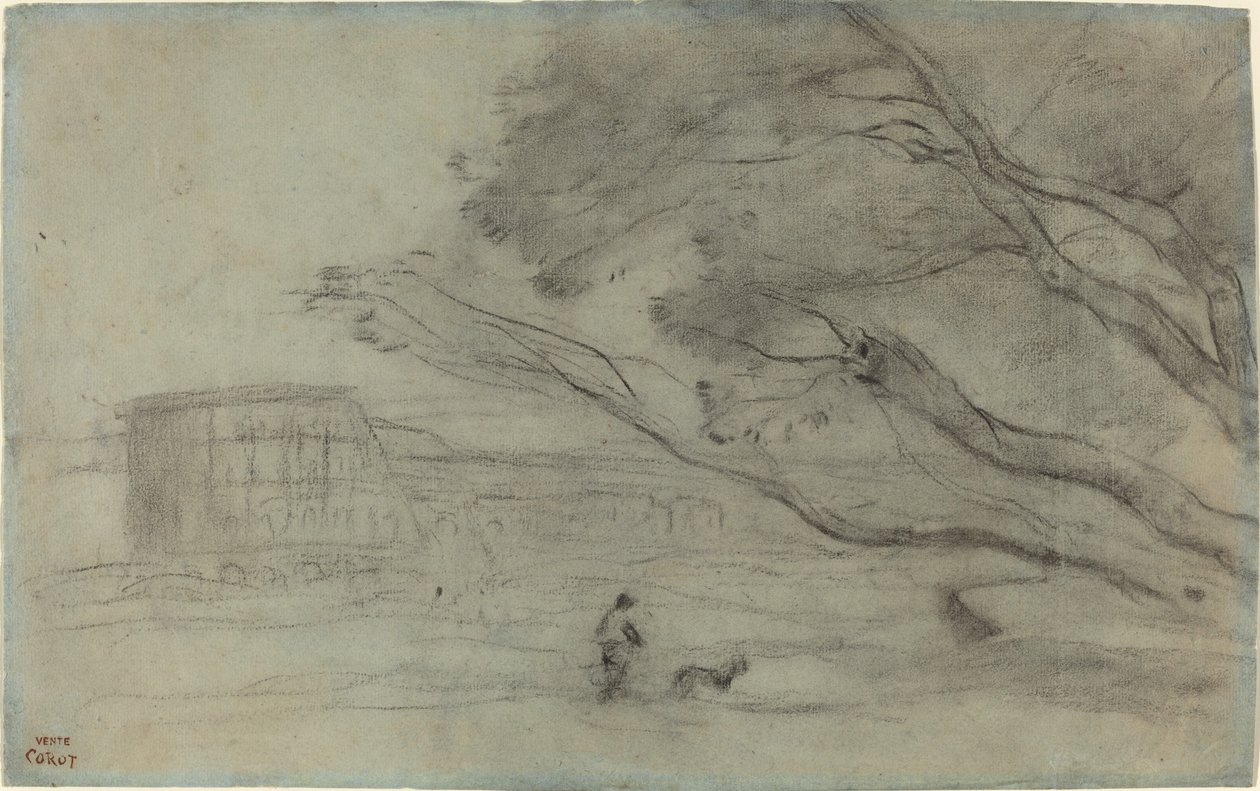 Pamiątka: Rzymski krajobraz z Koloseum autorstwa Jean Baptiste Camille Corot