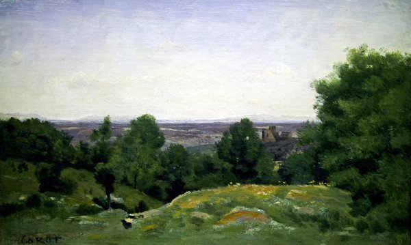 „Souvenir des Ardennes” (olej na płótnie) autorstwa Jean Baptiste Camille Corot