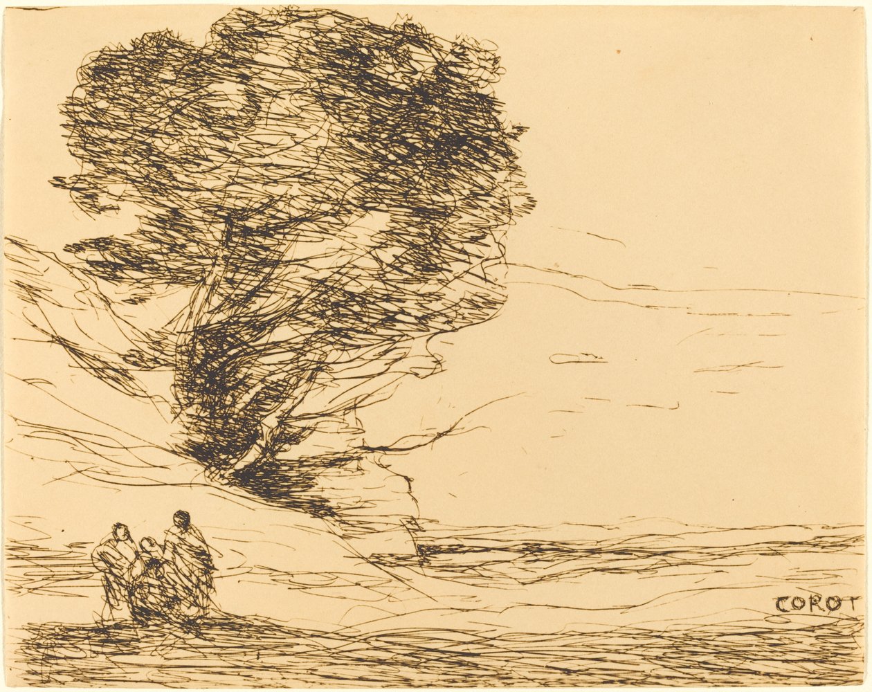 Pamiątka z Antibes (Pamiątka z Antibes) autorstwa Jean Baptiste Camille Corot
