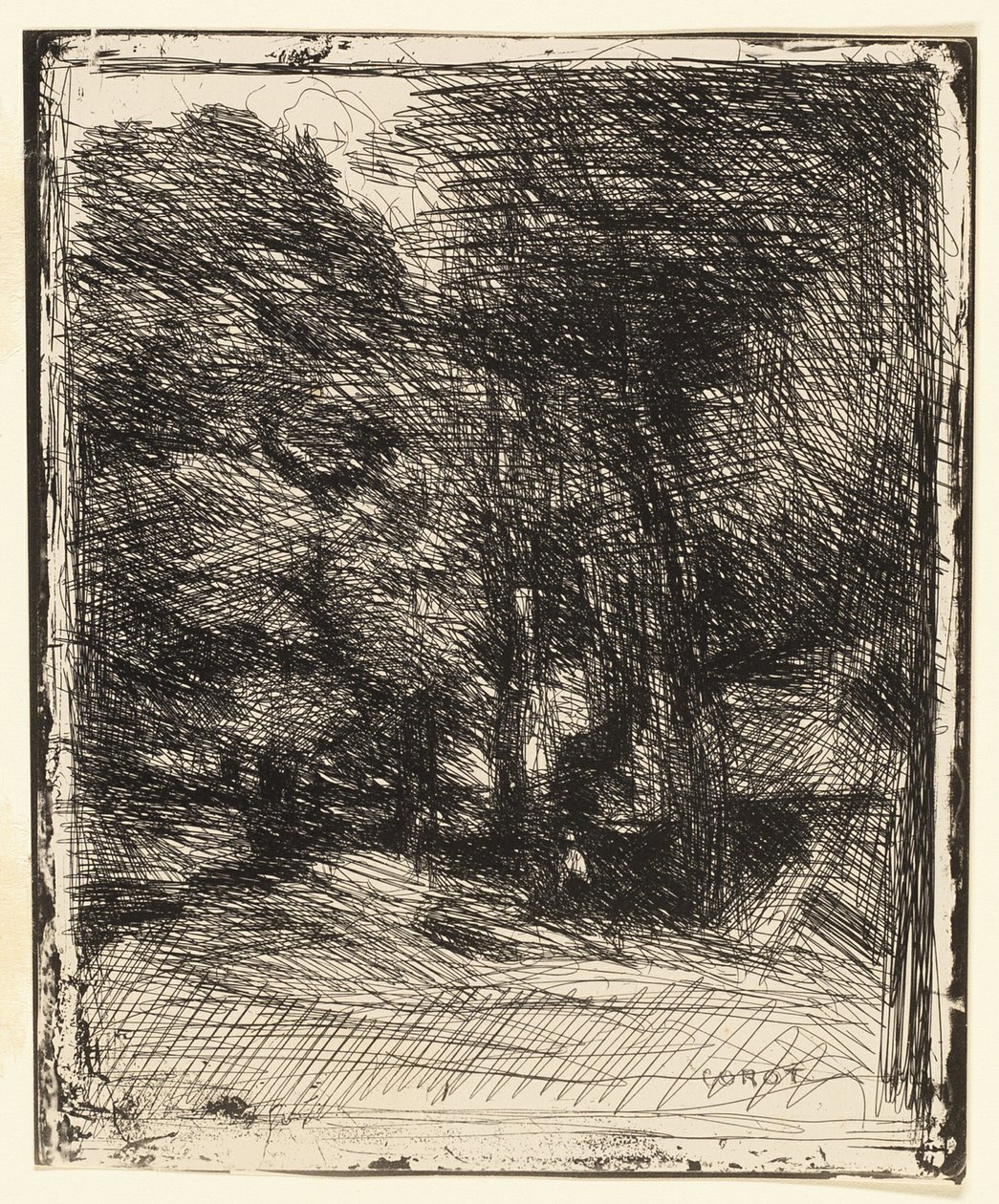 Pamiątka z Bas-Bréau autorstwa Jean Baptiste Camille Corot