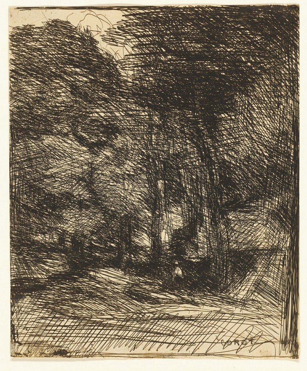 Pamiątka z Bas-Bréau autorstwa Jean Baptiste Camille Corot