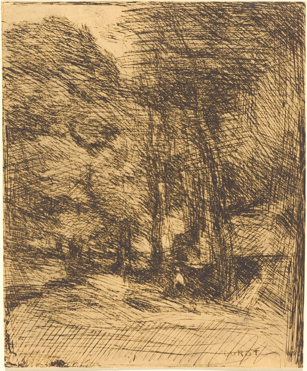 Pamiątka z Bas-Breau autorstwa Jean Baptiste Camille Corot
