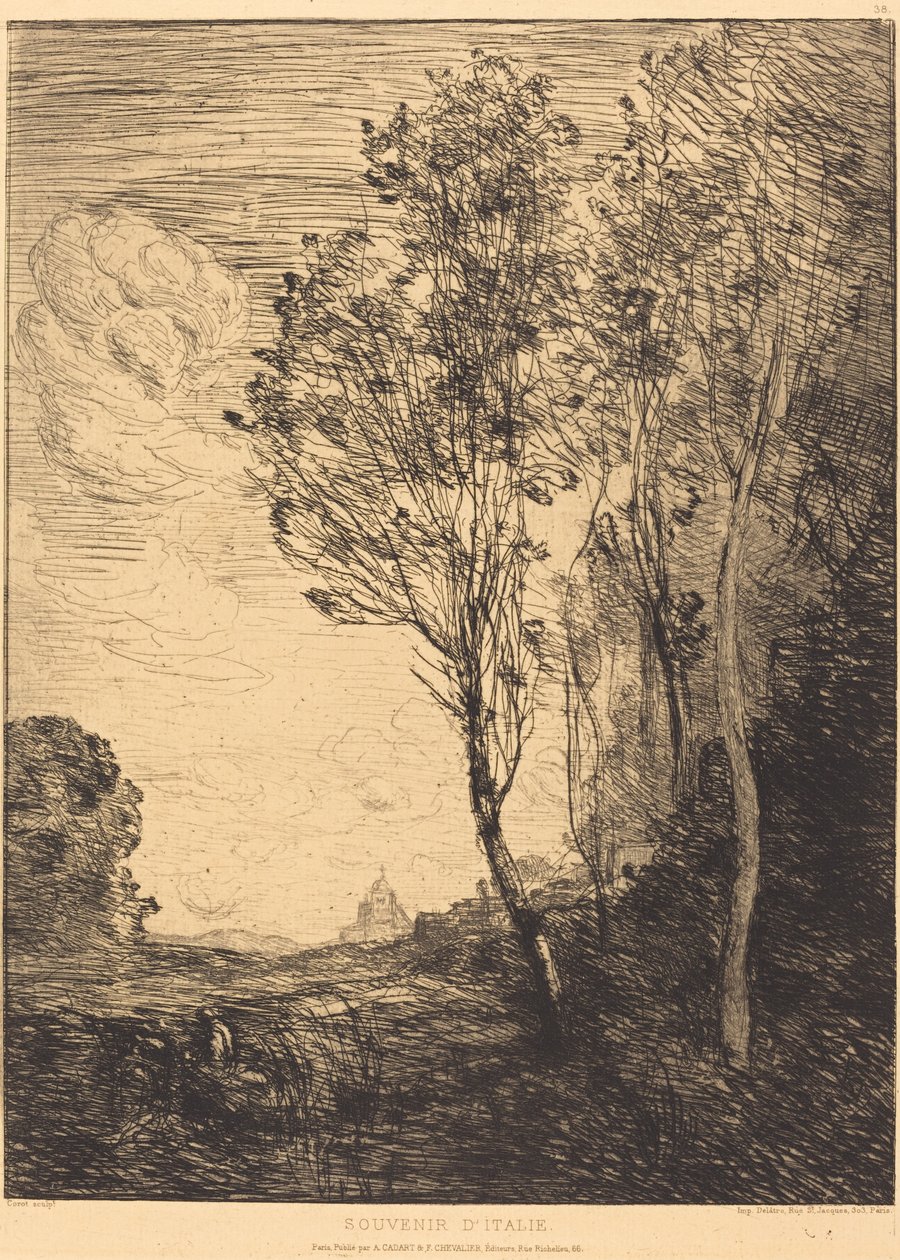 Pamiątka Włoch Pamiątka Włoch, 1866. autorstwa Jean Baptiste Camille Corot