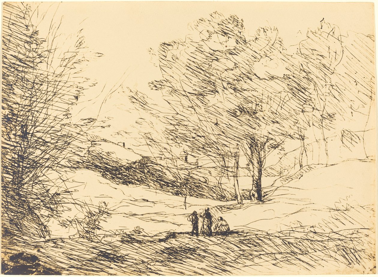 Pamiątka z jeziora Maggiore autorstwa Jean Baptiste Camille Corot
