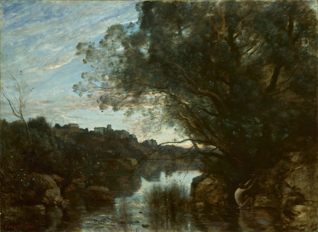Pamiątka okolic jeziora Nemi, 1865. autorstwa Jean Baptiste Camille Corot