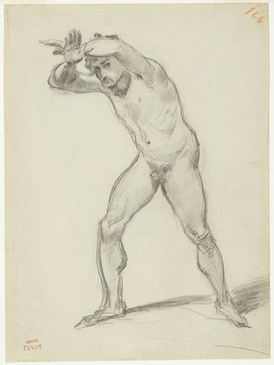 Stojący mężczyzna nago autorstwa Jean Baptiste Camille Corot