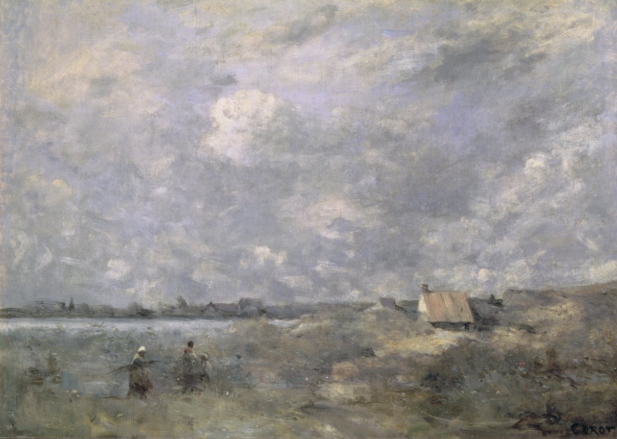Burzowa pogoda, Pas de Calais, ok. 1870 (olej na płótnie) autorstwa Jean Baptiste Camille Corot