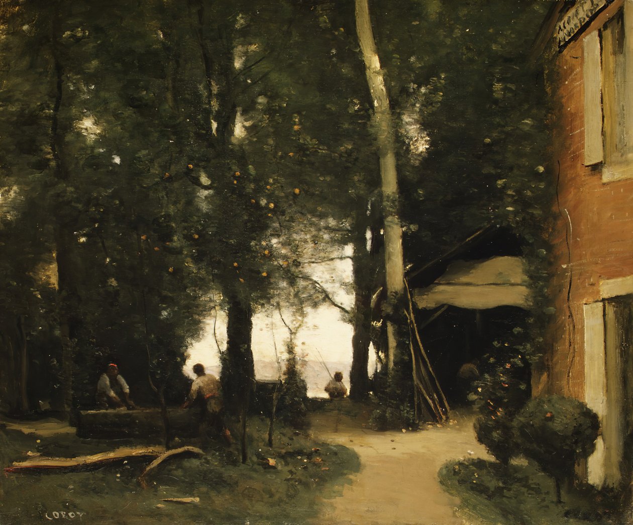 Brzegi Sekwany w Conflans, ca. 1865-70. autorstwa Jean Baptiste Camille Corot