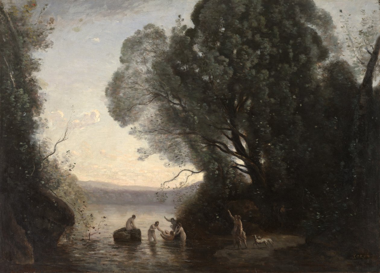 Łaźnia Diany (Le Bain de Diane), ok.1855 (olej na płótnie) autorstwa Jean Baptiste Camille Corot