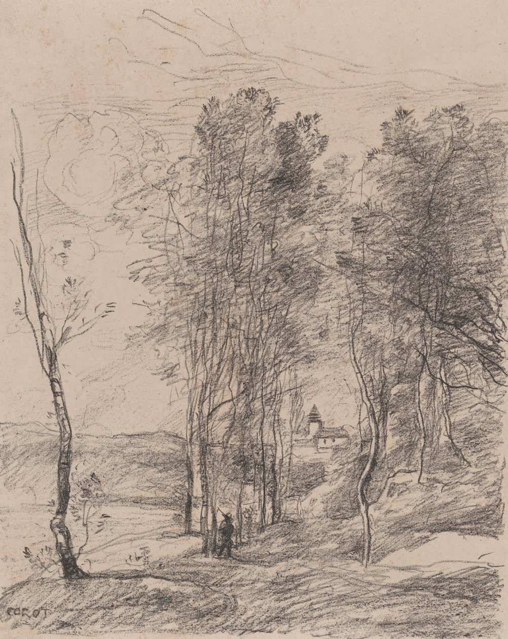 Dzwonnica St.-Nicolas-les-Arras, 1871-72. autorstwa Jean Baptiste Camille Corot