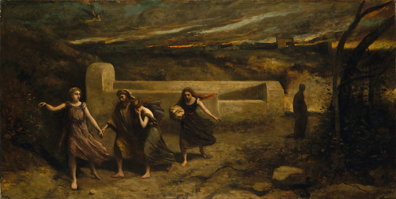 Spalenie Sodomy autorstwa Jean Baptiste Camille Corot