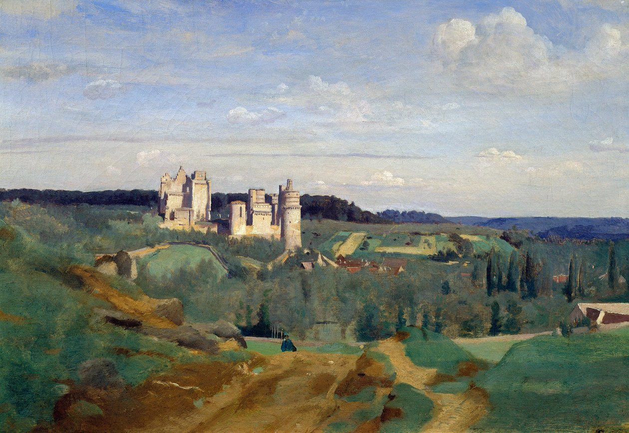 Zamek Pierrefonds Obraz Camille Corot (1796-1875) 1834 Quimper, Musee Des Beaux Arts autorstwa Jean Baptiste Camille Corot
