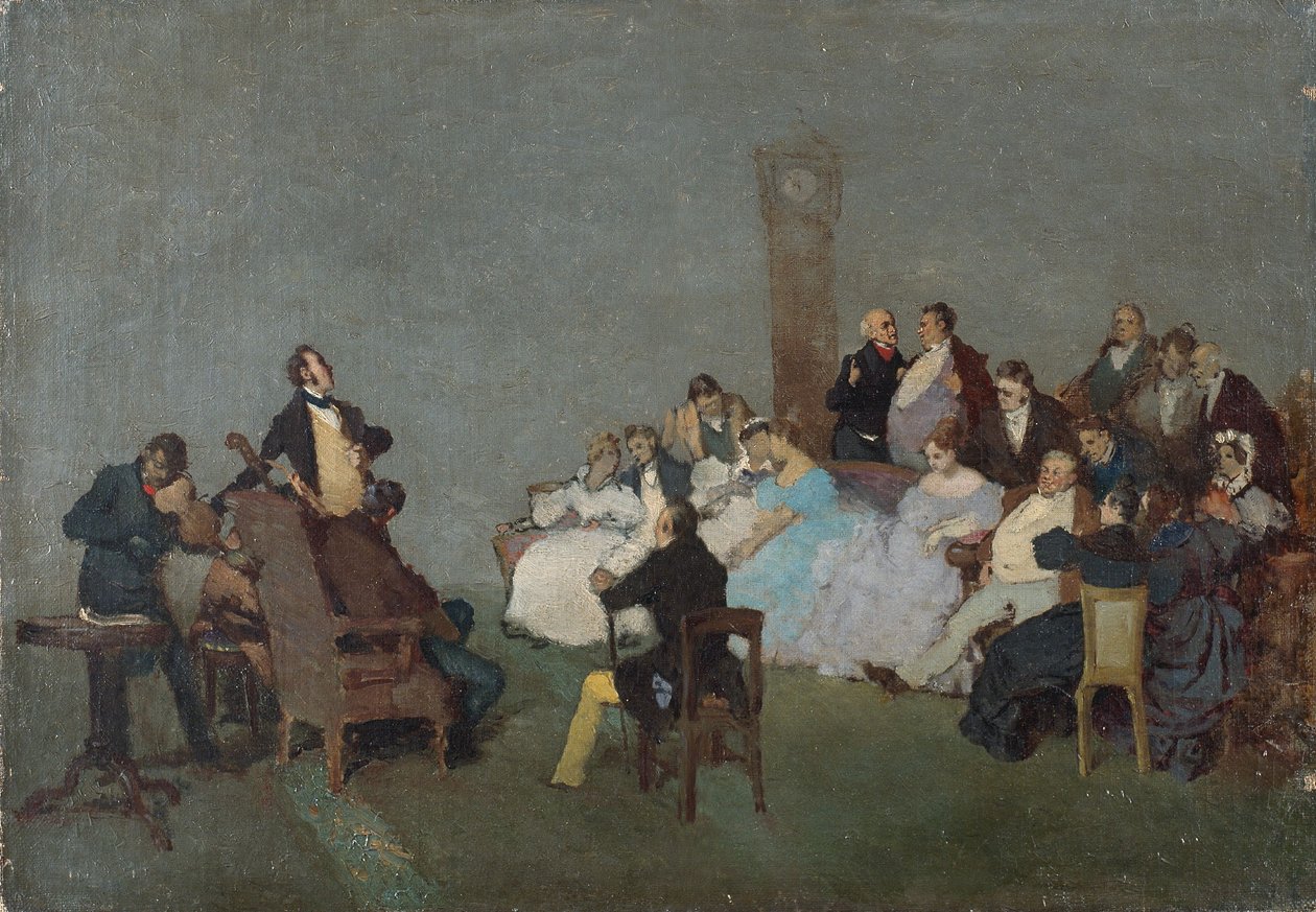 Koncert, ok. 1830-40 (olej na płótnie) autorstwa Jean Baptiste Camille Corot