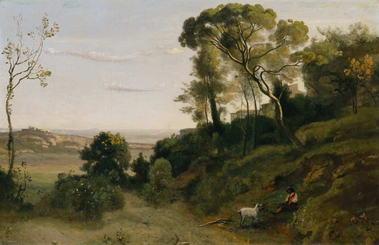 Wieś pod Neapolem (olej na płótnie) autorstwa Jean Baptiste Camille Corot