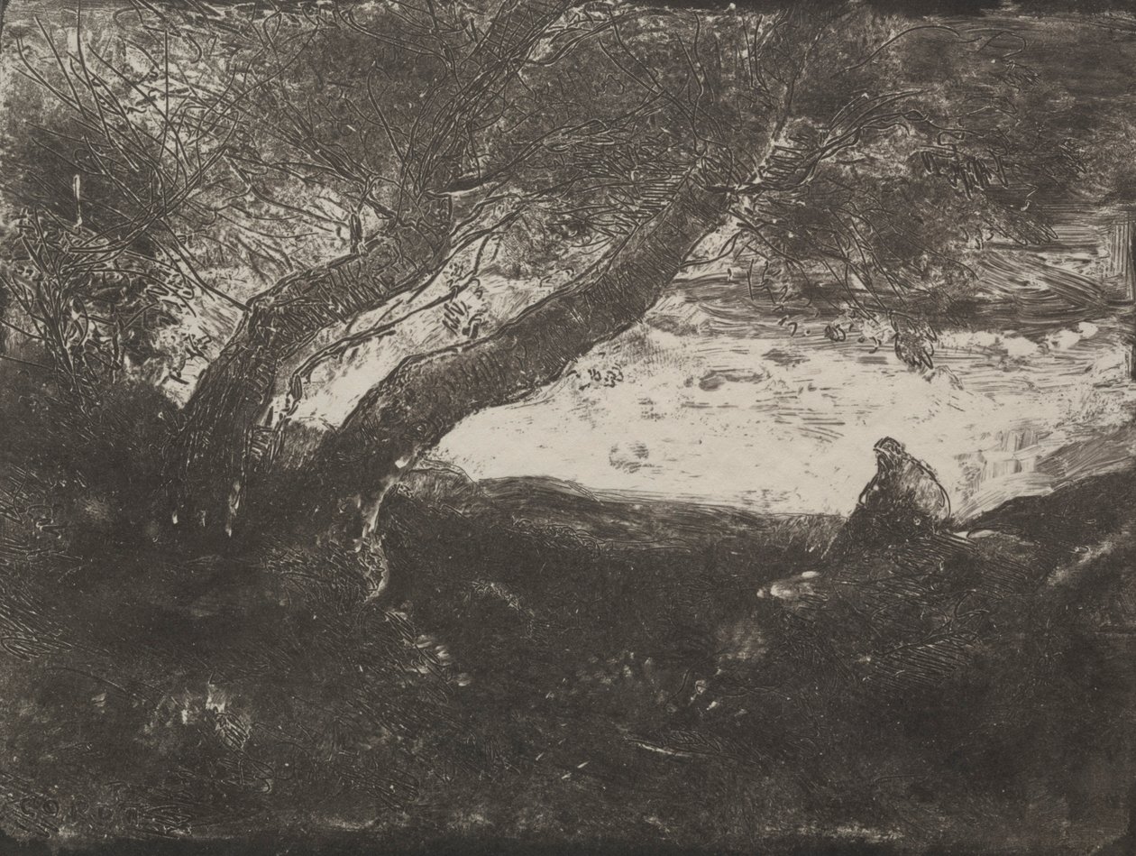 Marzyciel, nadruk oryginalny 1854, wydrukowany w 1921 r. autorstwa Jean Baptiste Camille Corot
