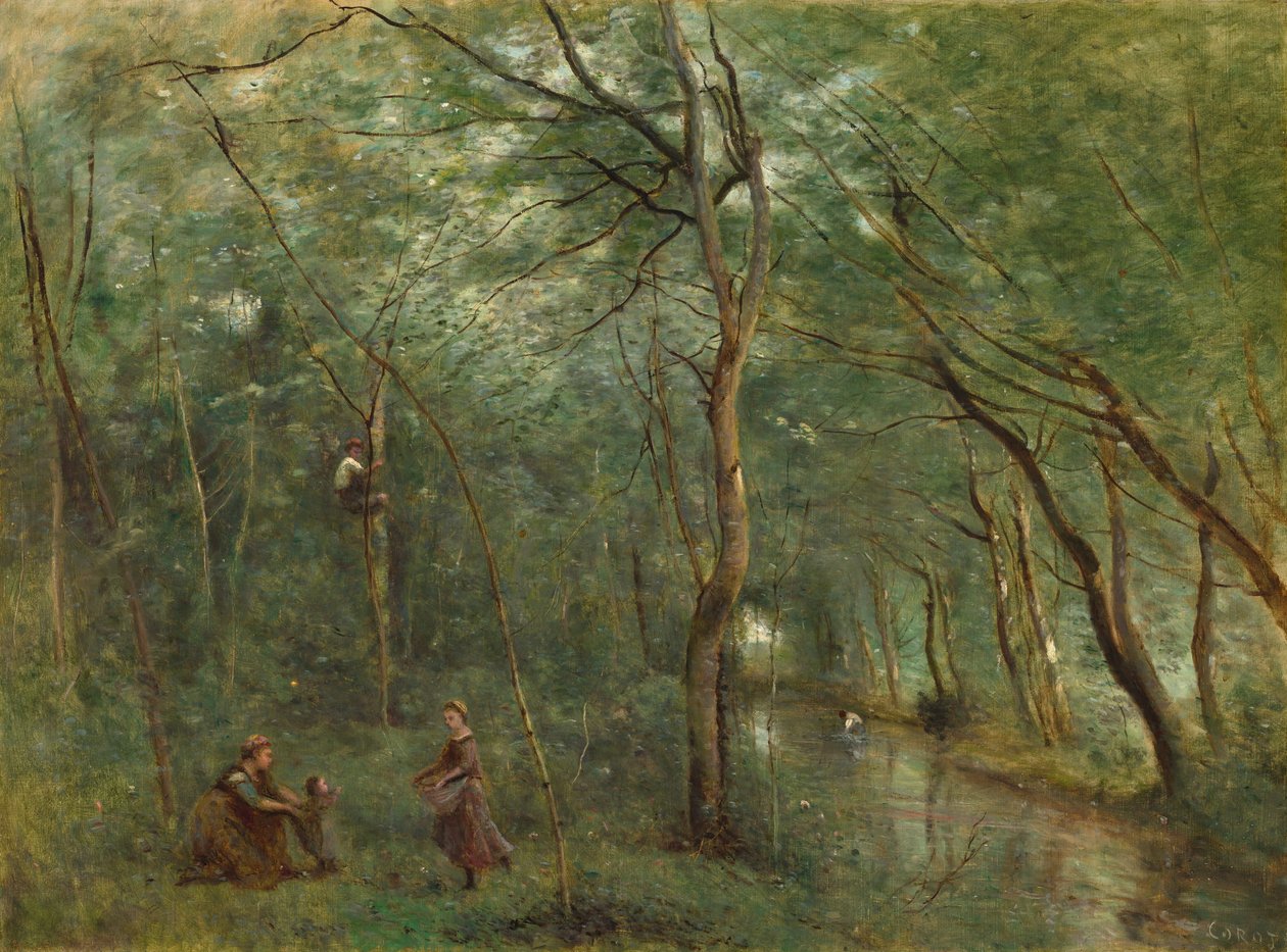 Zbieracze węgorzy autorstwa Jean Baptiste Camille Corot