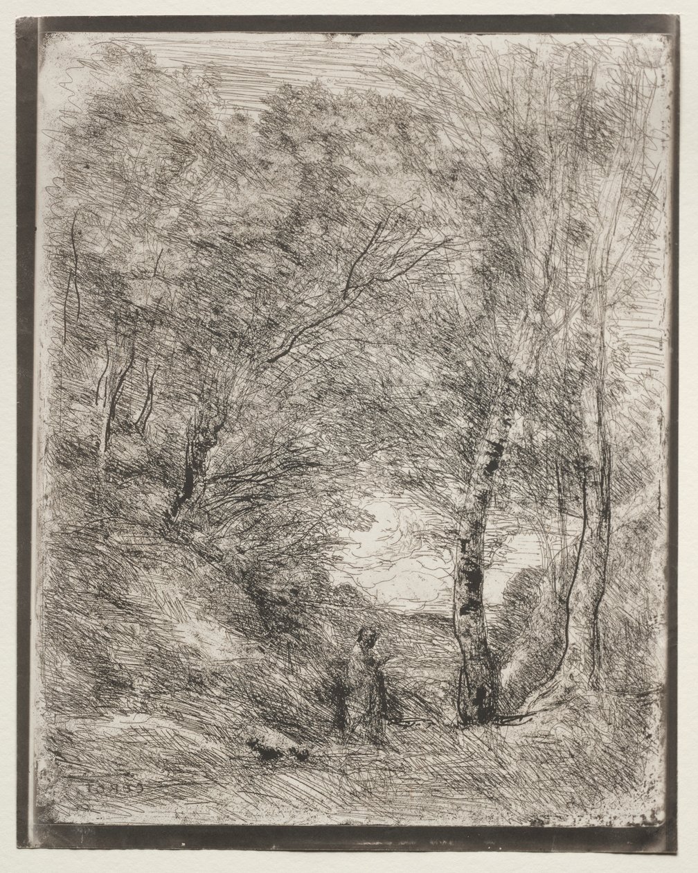 Ogrody Horacego, nadruk oryginalny 1855, wydrukowany w 1921 r. autorstwa Jean Baptiste Camille Corot