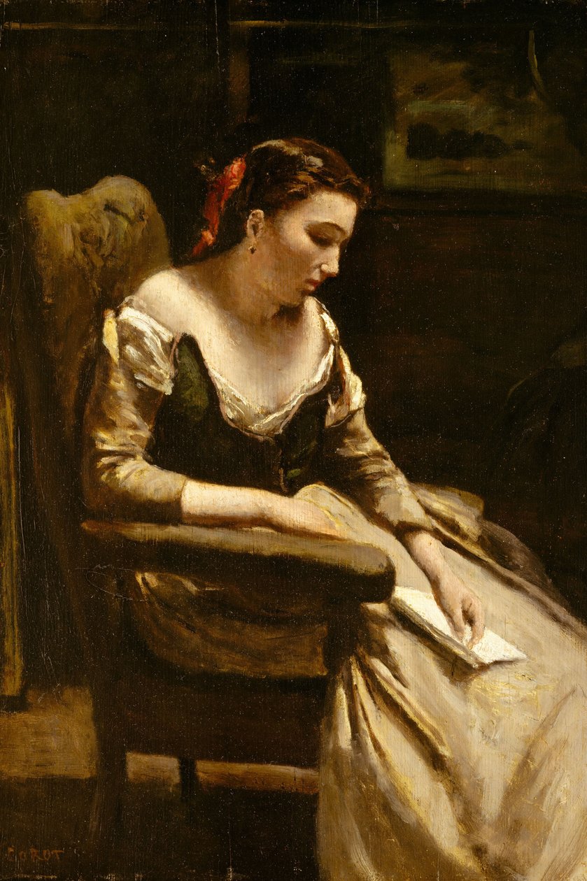 List, ok. 1865 (olej na drewnie) autorstwa Jean Baptiste Camille Corot
