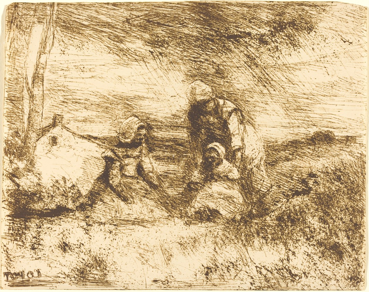 Mała Siostra autorstwa Jean Baptiste Camille Corot