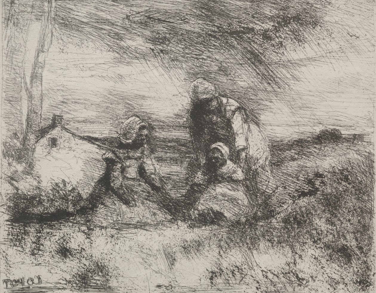Siostrzyczka, nadruk oryginalny 1854, wydrukowany w 1921 r. autorstwa Jean Baptiste Camille Corot