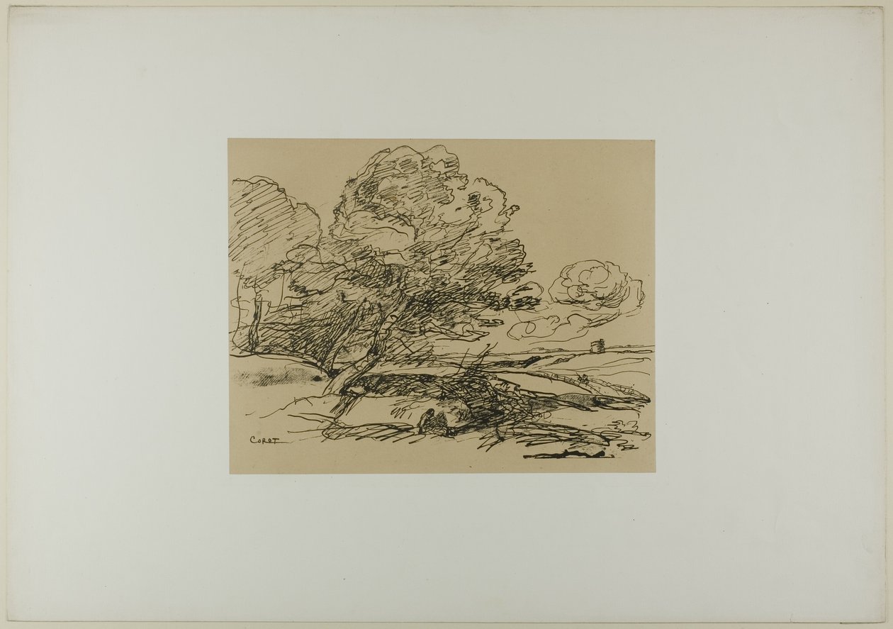 Samotna Wieża autorstwa Jean Baptiste Camille Corot