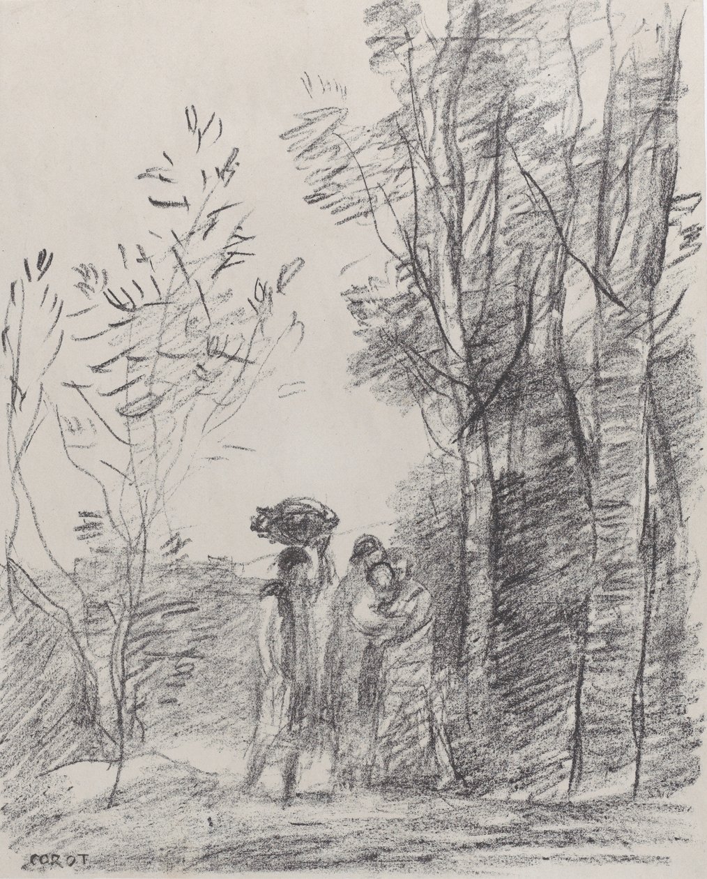Spotkanie w Gaju La Rencontre au bosquet, 1871. autorstwa Jean Baptiste Camille Corot