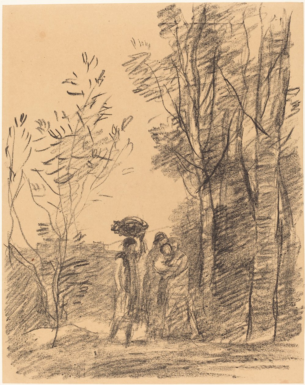Spotkanie w lesie (La Rencontre du bosquet) autorstwa Jean Baptiste Camille Corot