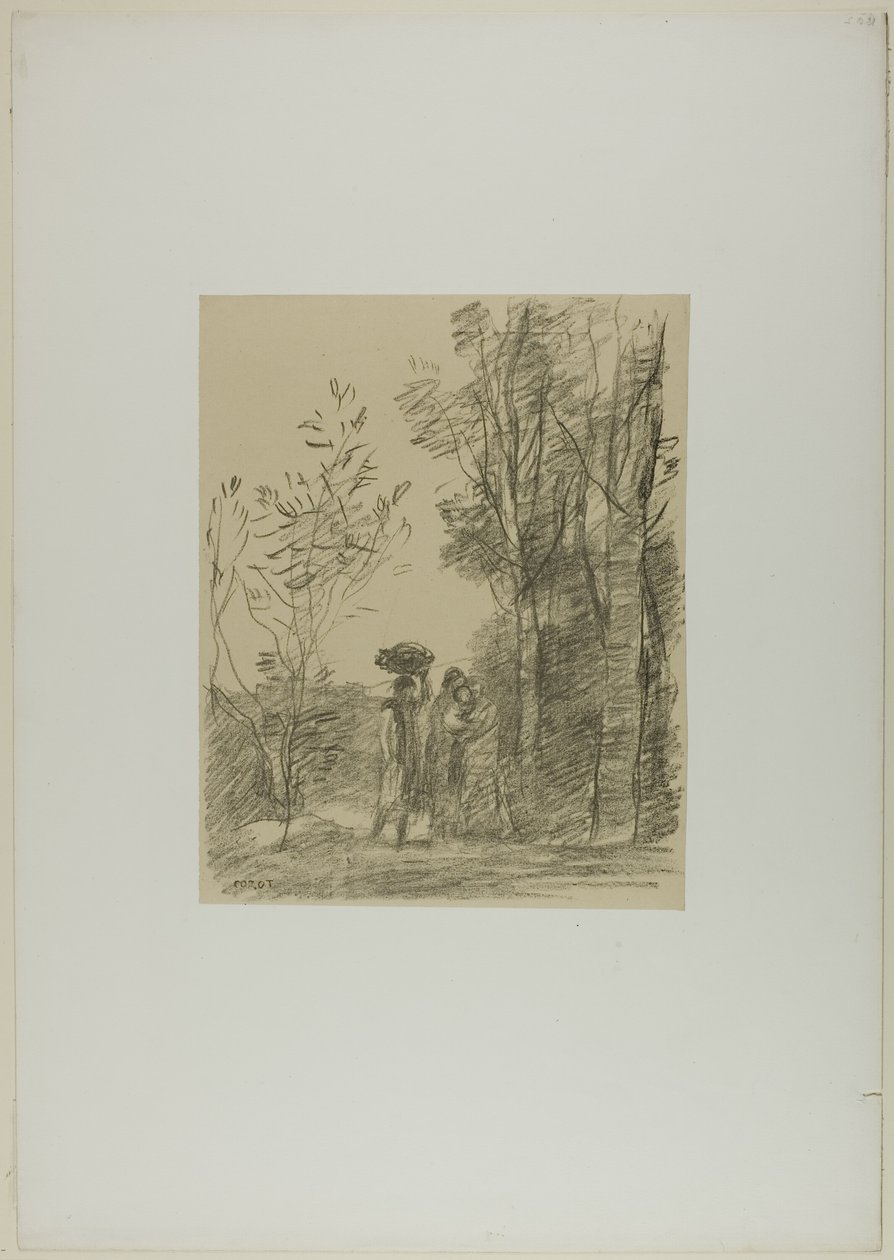 Spotkanie w lesie autorstwa Jean Baptiste Camille Corot