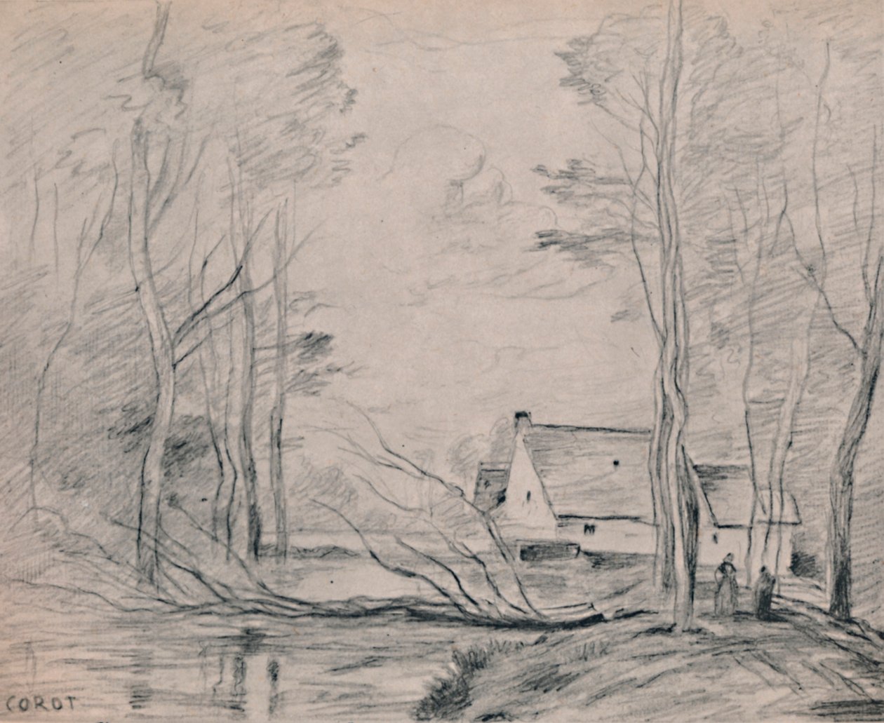 Młyn w Cuincy, 1871-1872, 1946 autorstwa Jean Baptiste Camille Corot