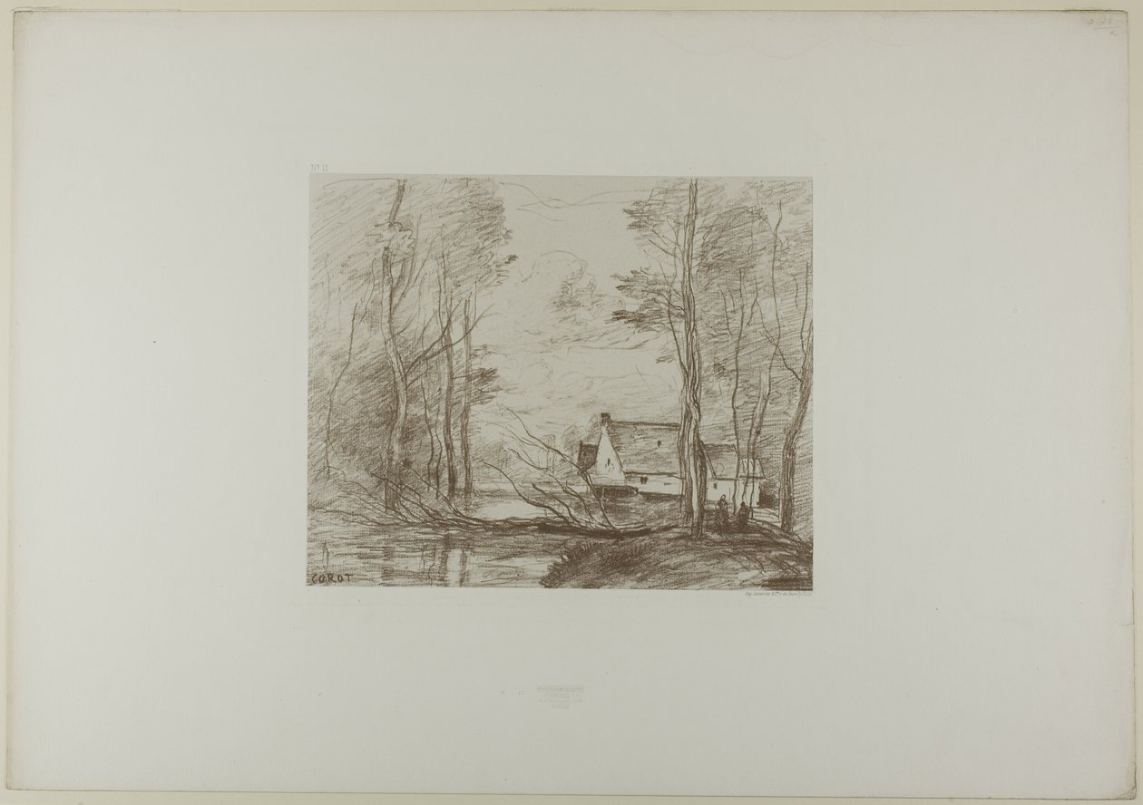 Młyn w Cuincy, niedaleko Douai autorstwa Jean Baptiste Camille Corot