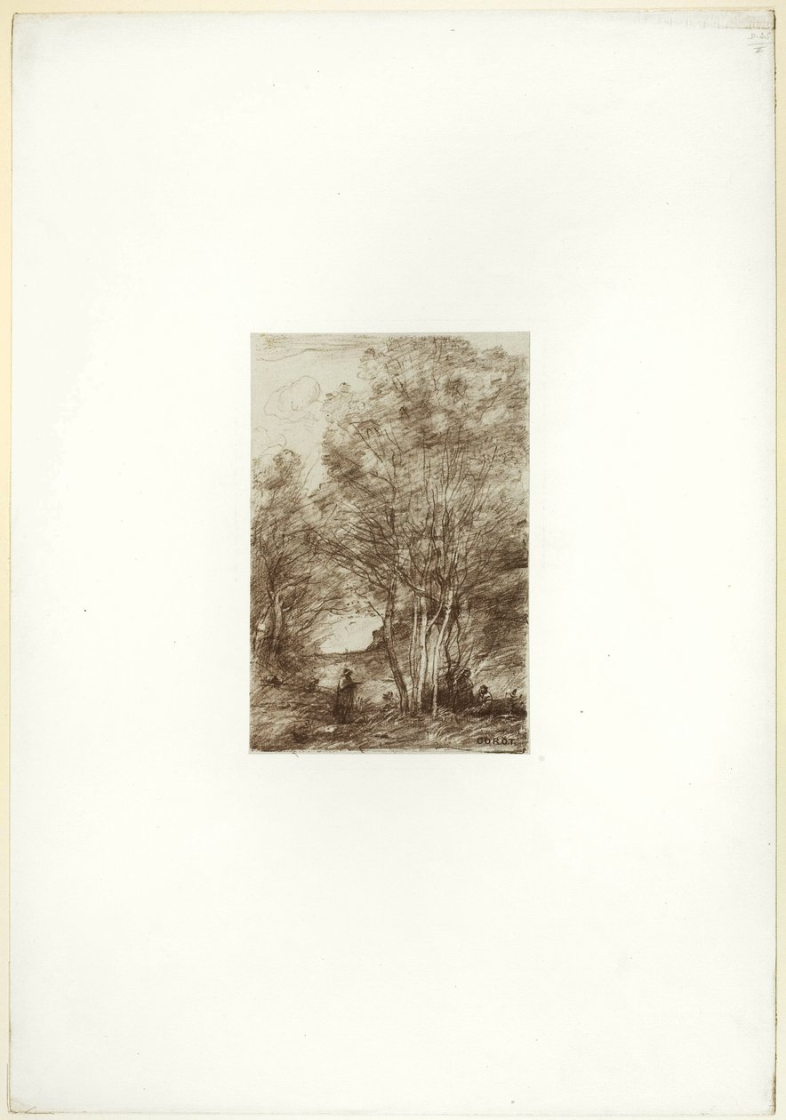 Odosobnienie filozofów autorstwa Jean Baptiste Camille Corot